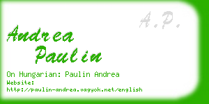 andrea paulin business card